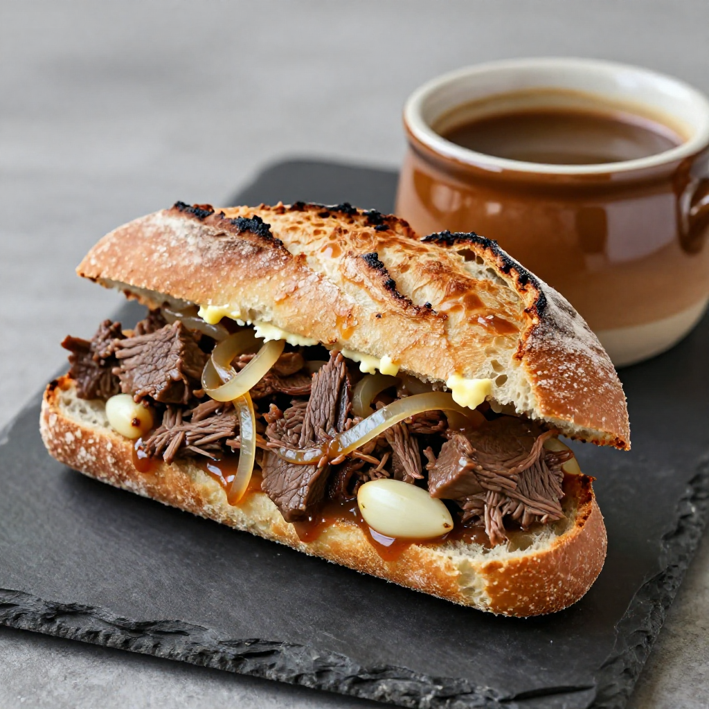 Crock Pot Beef Stew Sandwich