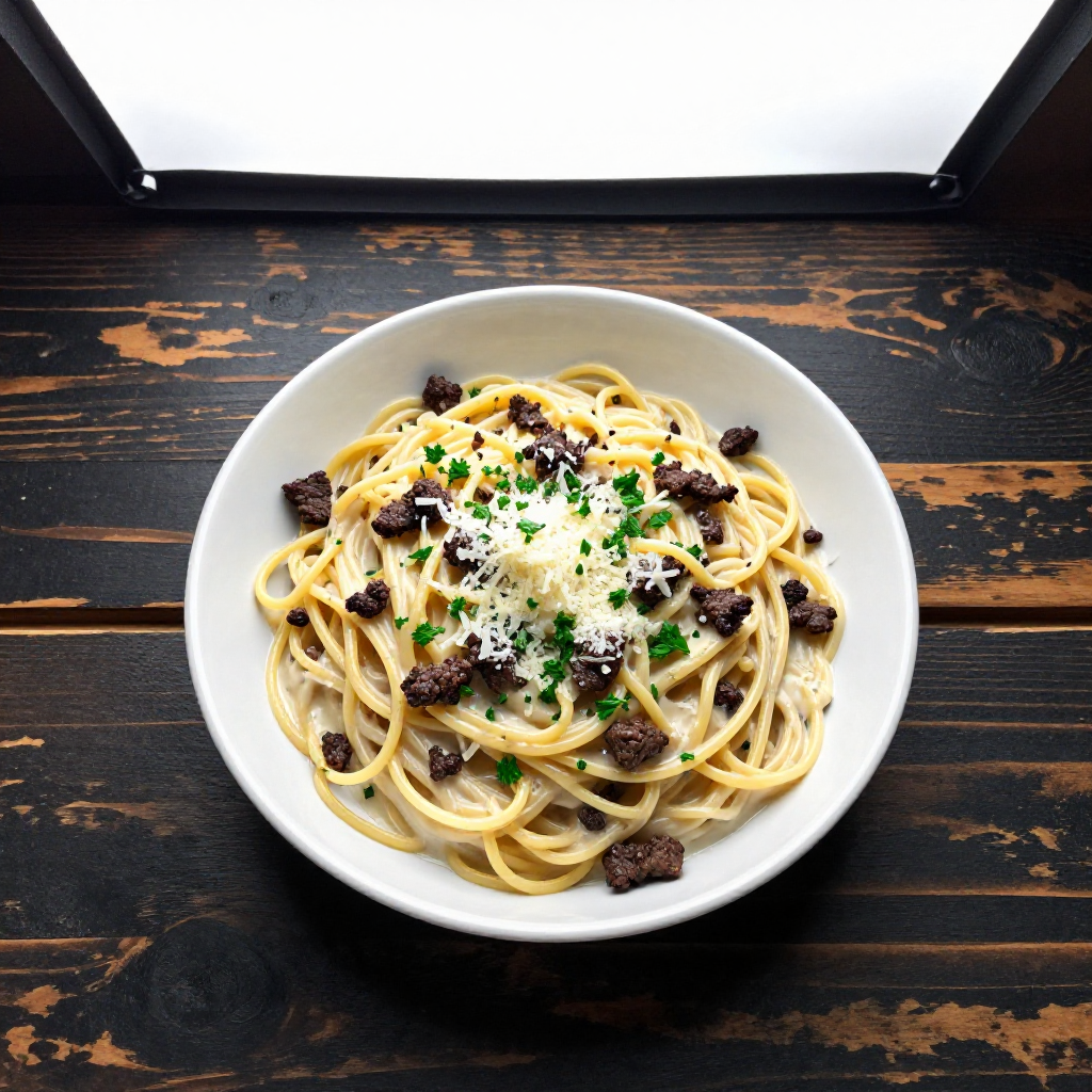 Ground Beef Spaghetti Alfredo
