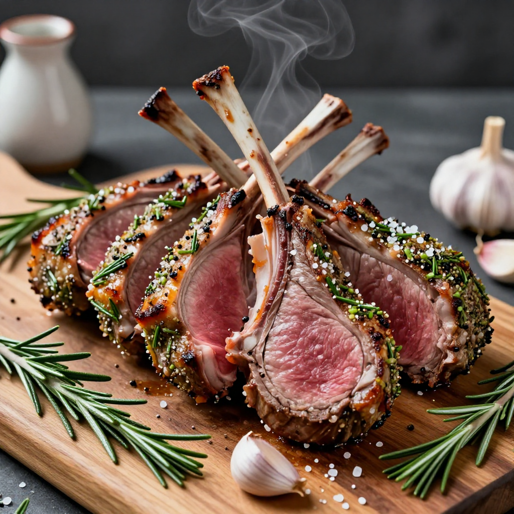 Rosemary Crusted Roast Rack of Lamb