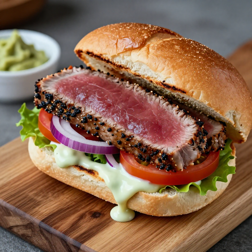 Ahi Tuna Sandwich with Wasabi Mayonnaise