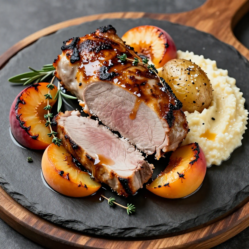 Baked Pork Tenderloin with Peaches