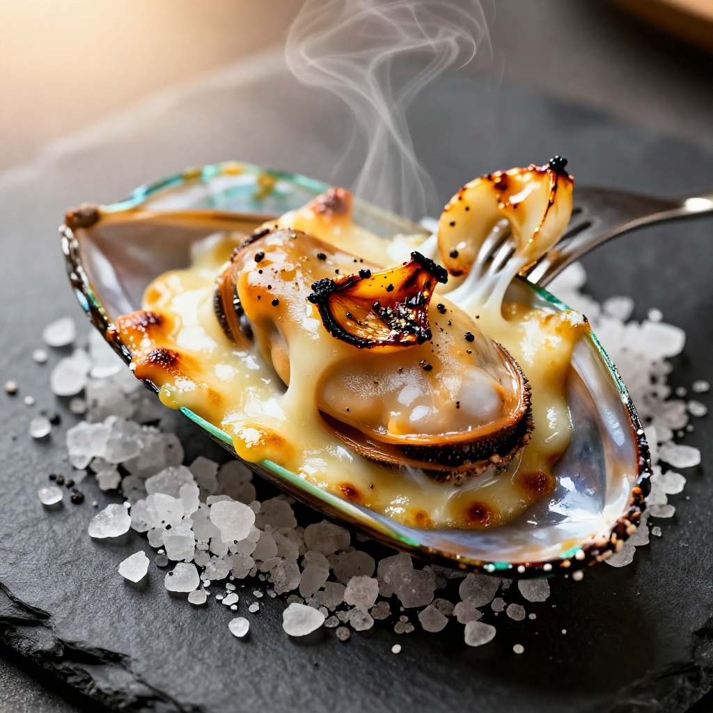 Baked Tahong with Butter Cheese and Roasted Garlic