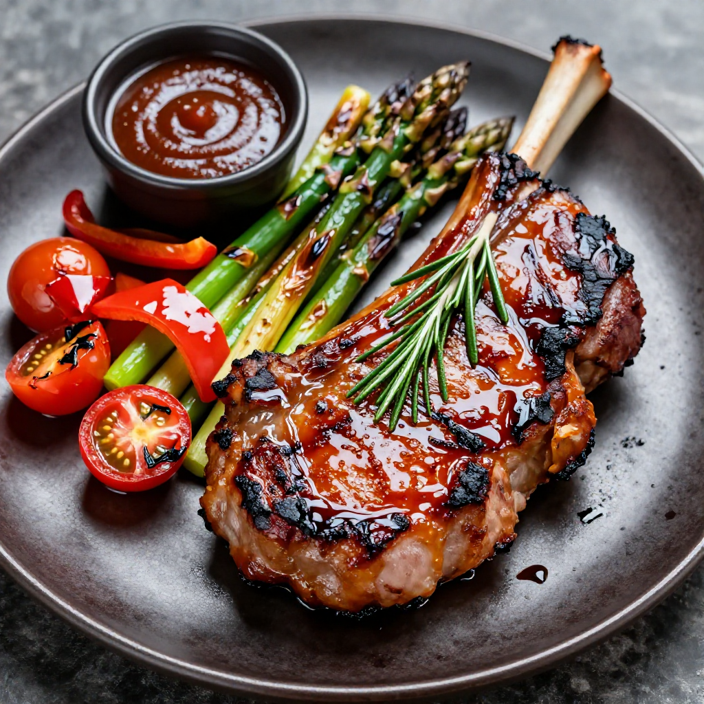Barbecue Pork Chop with Mixed Veggies