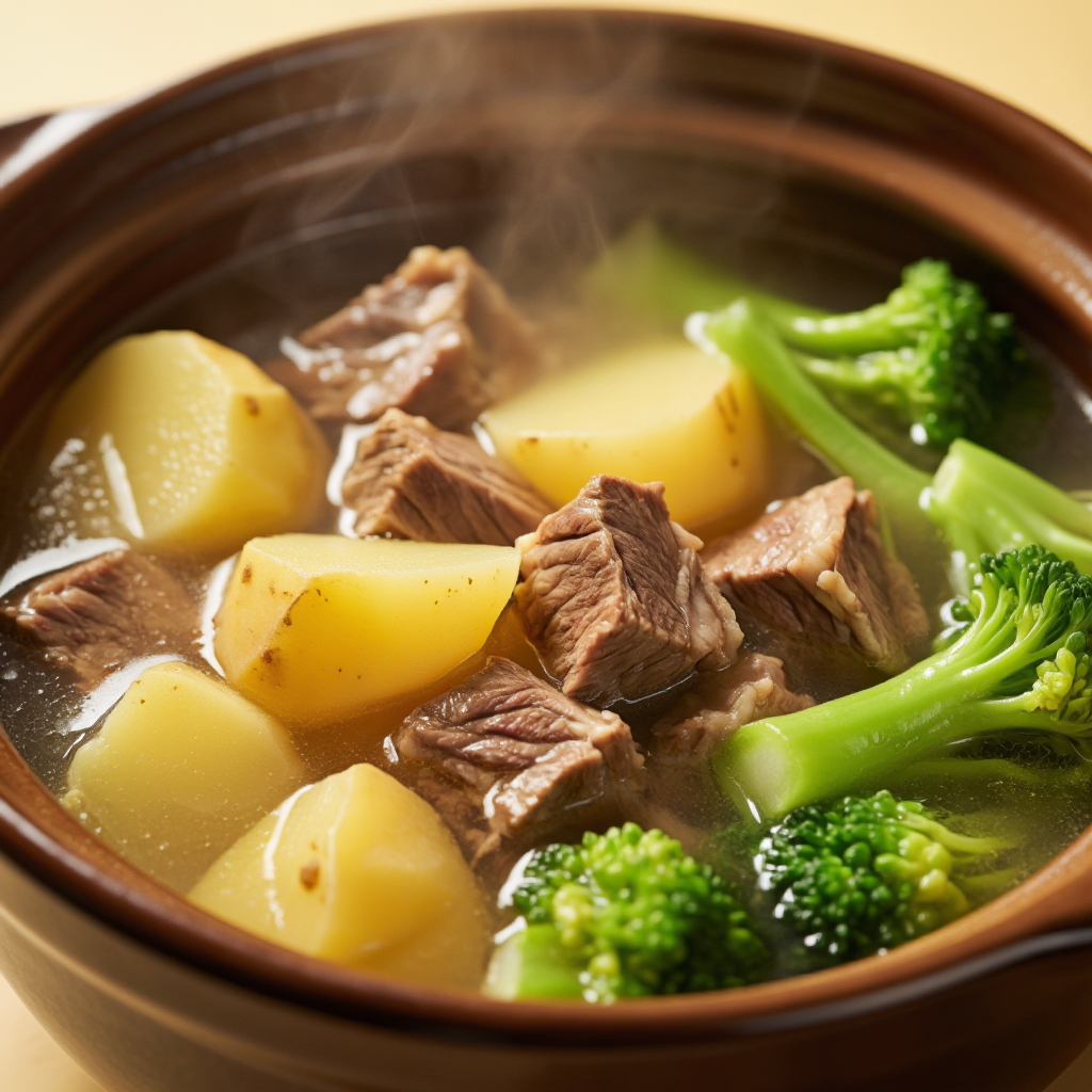 Beef Potato and Pechay Soup
