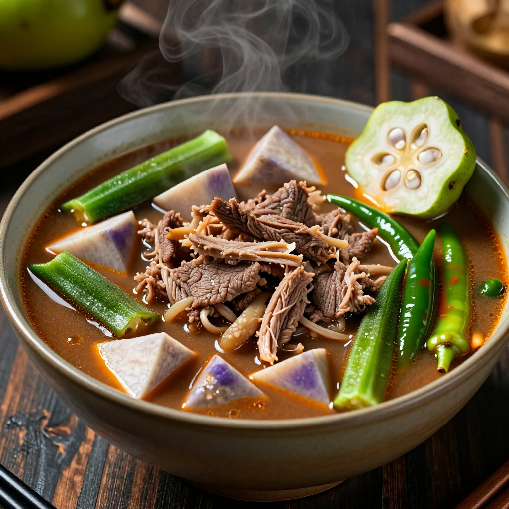 Beef Sinigang sa Kamias with Gabi (Beef in Sour Broth with Taro)