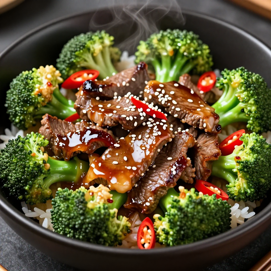 Beef Stir Fry with Chopped Broccoli