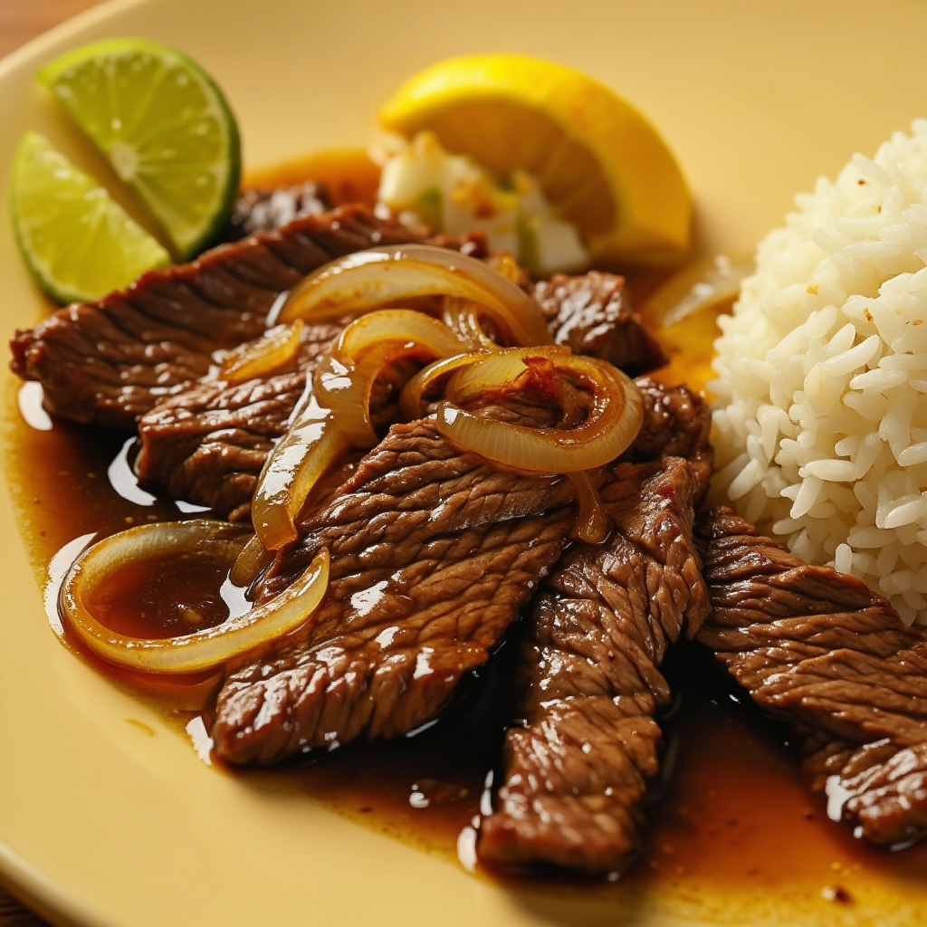 Bistek Tagalog (beefsteak)