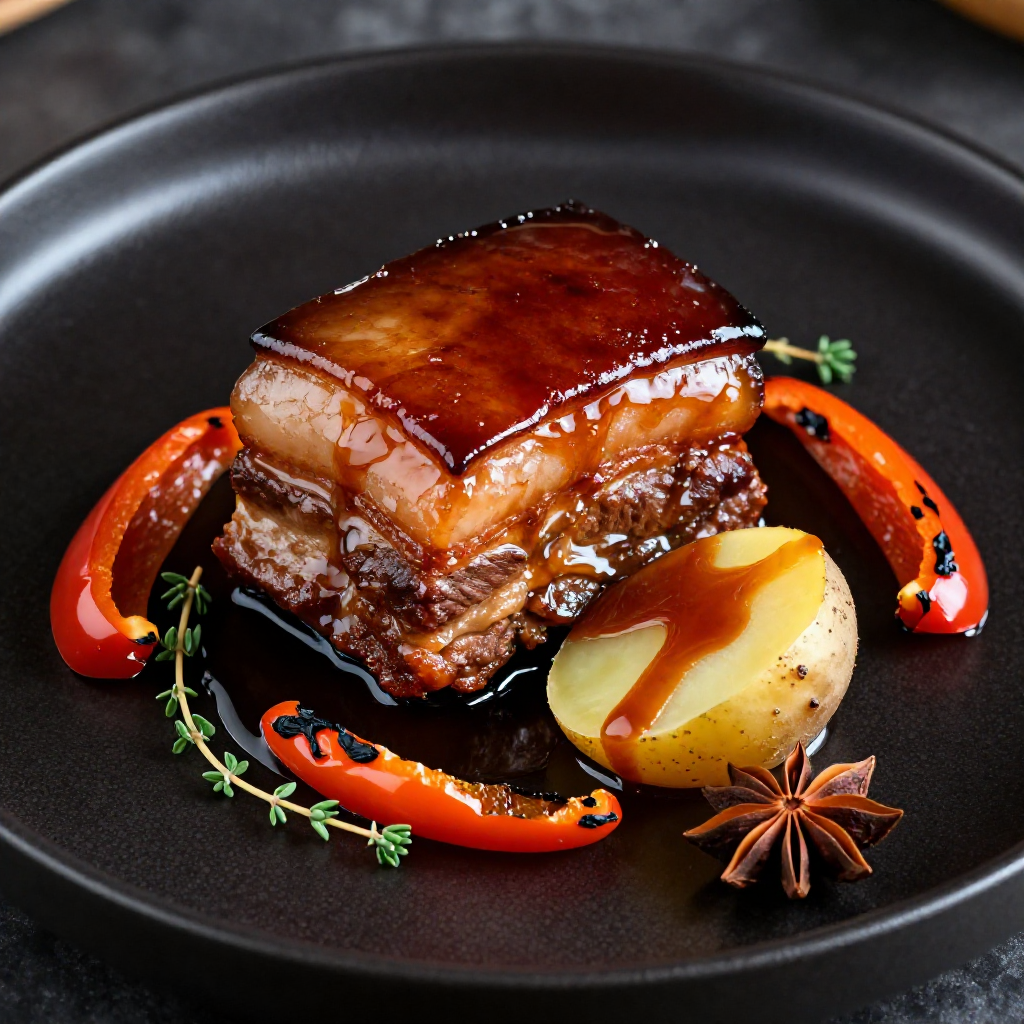 Braised Pork Belly with Potato and Peppers