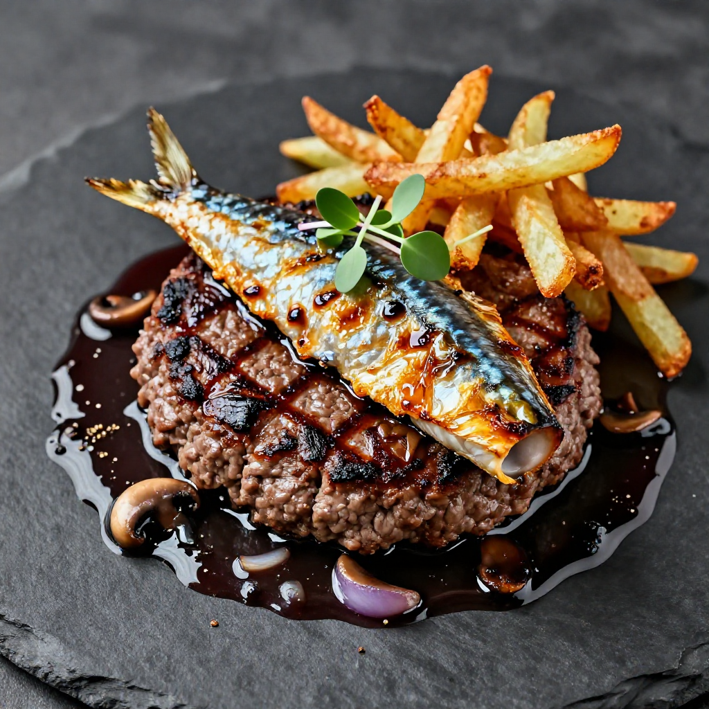 Burger Steak Sardinas