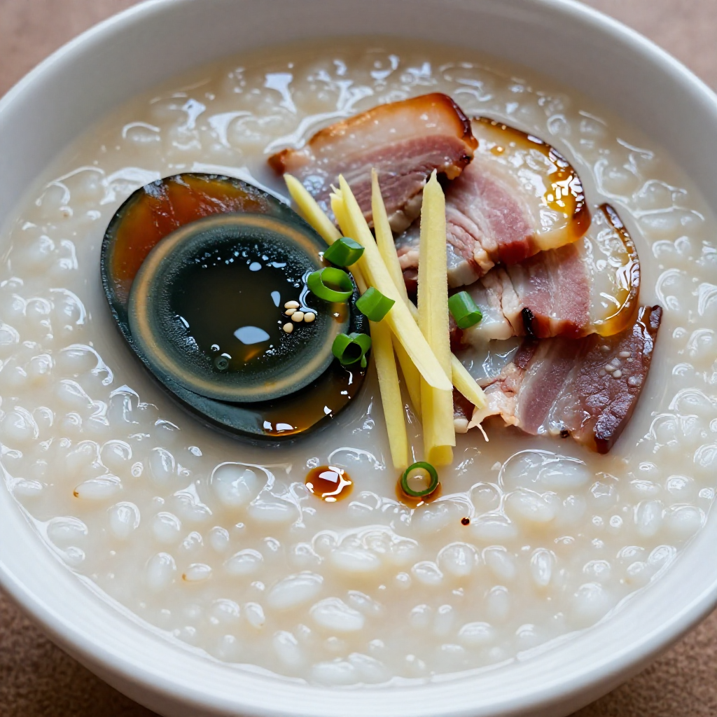 Century Egg Congee with Salted Pork