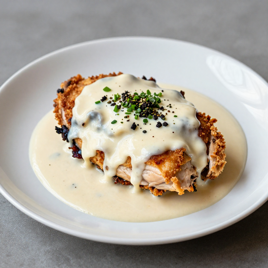 Chicken Cordon Bleu with Dijon Cream Sauce
