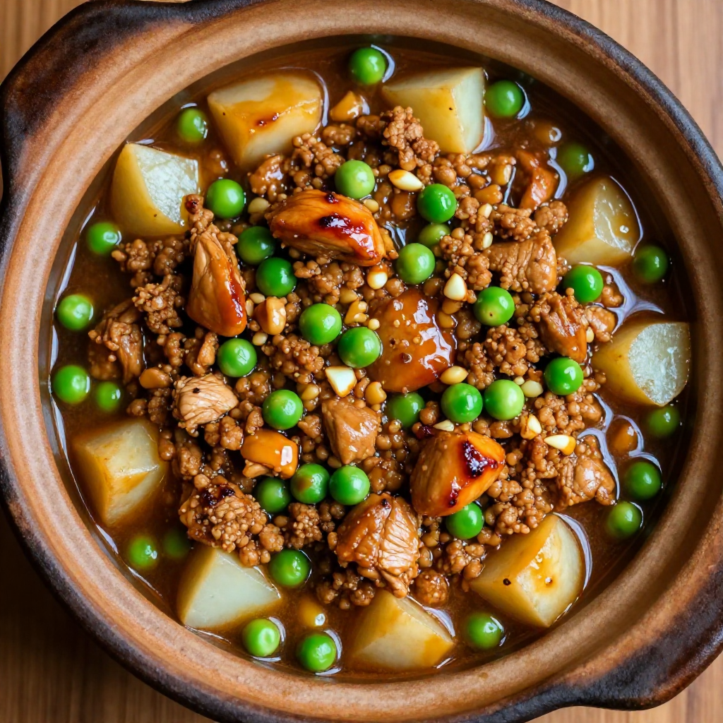Chicken Giniling with Green Peas