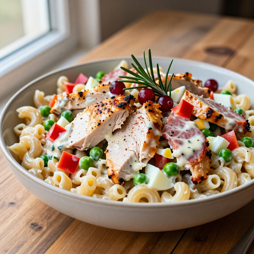 Christmas Chicken and Ham Macaroni Salad