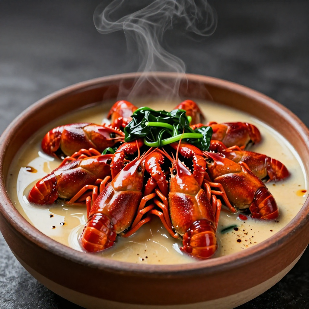Crawfish in Coconut Milk with Spinach
