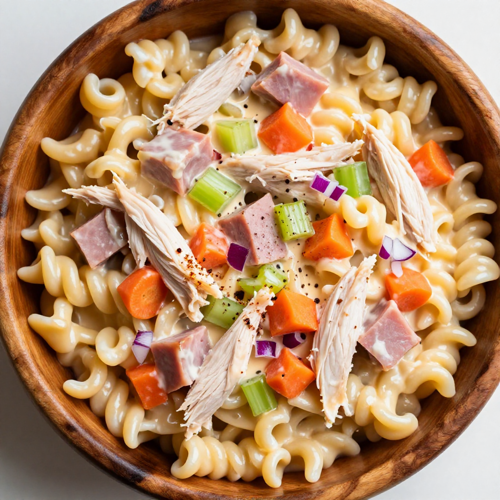 Creamy Ham and Chicken Macaroni Salad