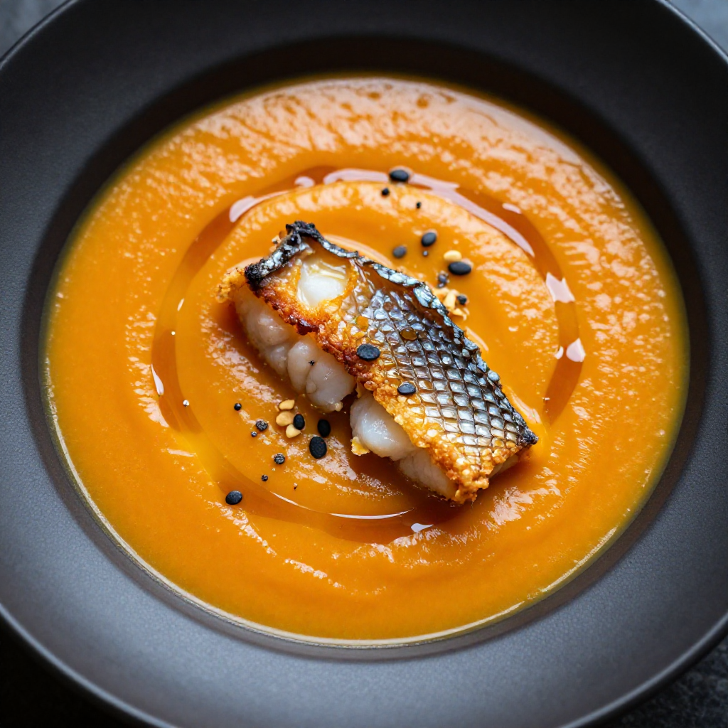 Crispy Garlic Bangus and Cream of Pumpkin Soup