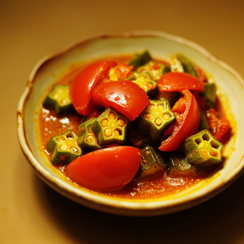 Curried Okra with Tomatoes