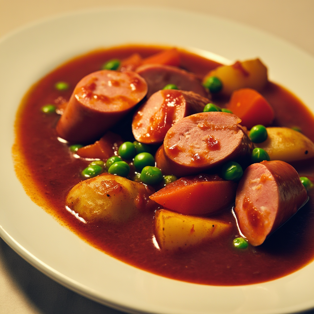 Menudo with Raisins and Green Peas
