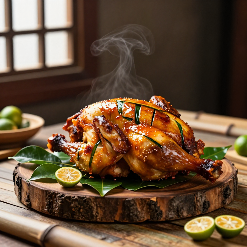 Filipino Roasted Chicken Pandan