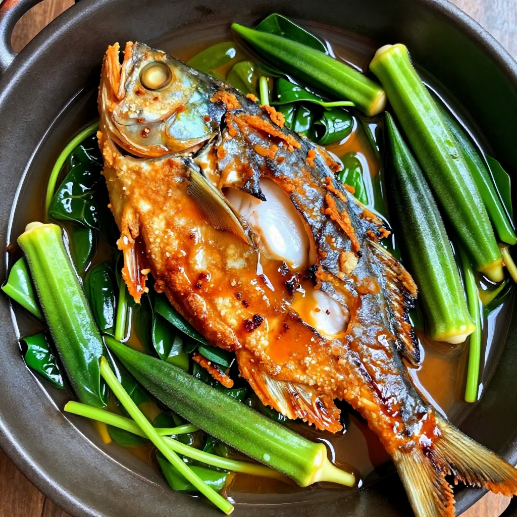 Fried Bangus Sinigang sa Miso