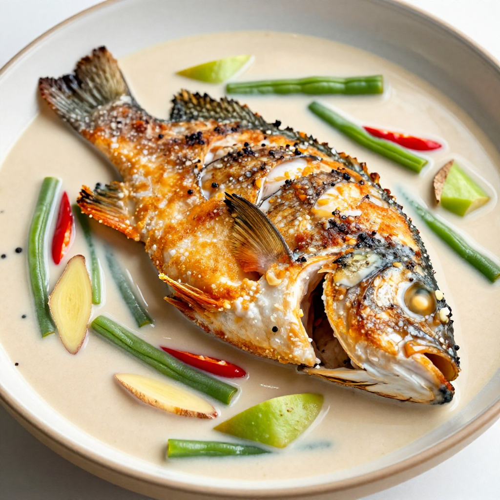 Fried Tilapia in Coconut Milk (Ginataang Tilapia)