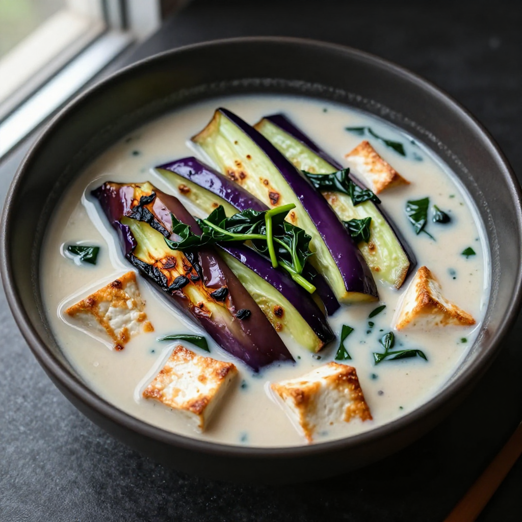 Ginataang Talong with Malunggay and Tofu