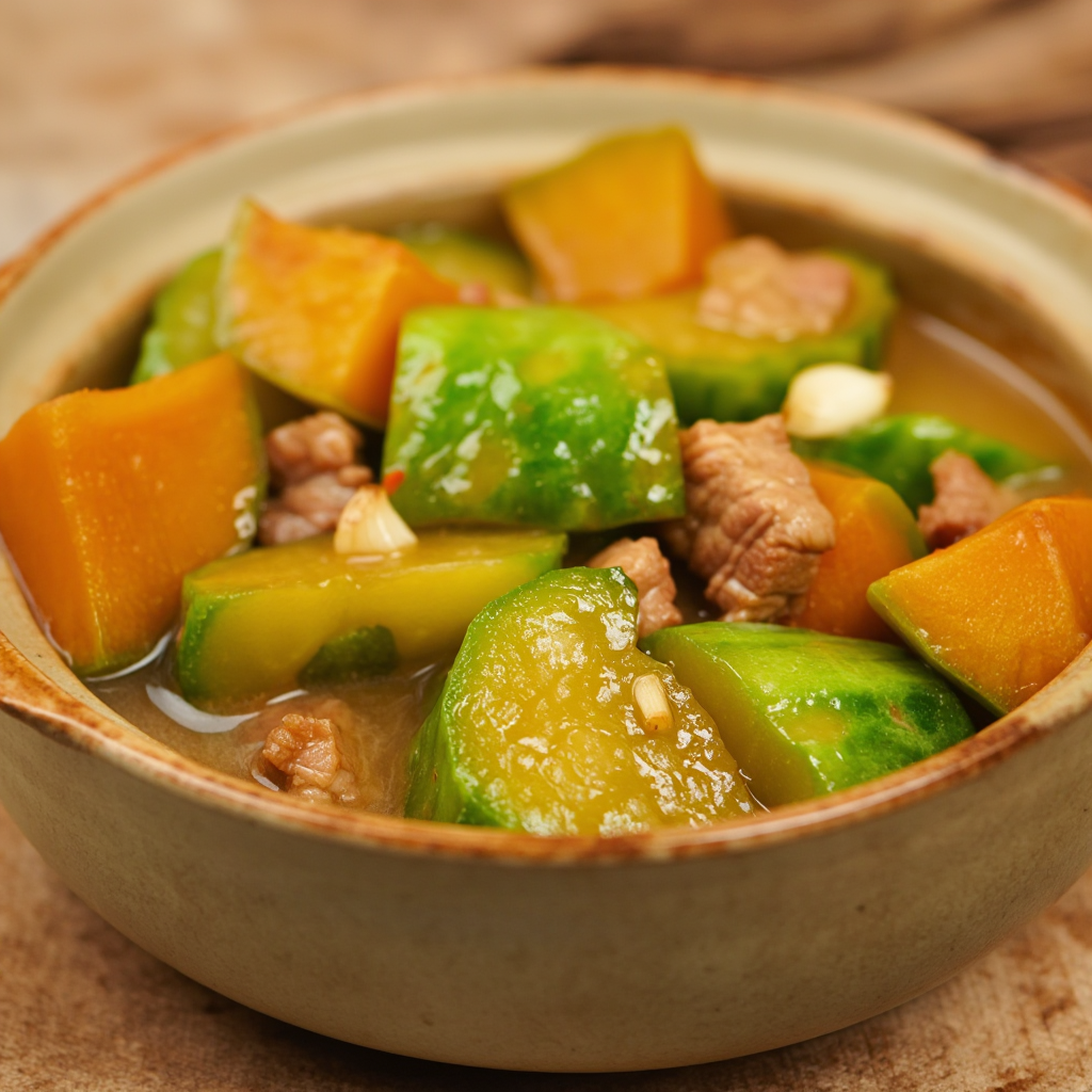 Ginisang Upo at Kalabasa - Sauteed Opo and Butternut Squash