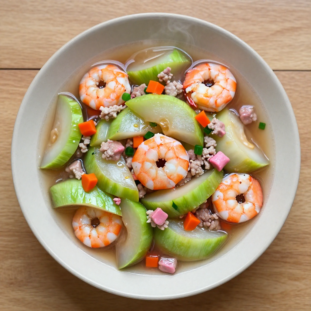 Ginisang Upo with Ground Pork and Shrimp