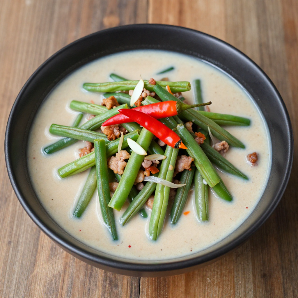 Gising gising  (Green bean with Pork in Coconut milk)