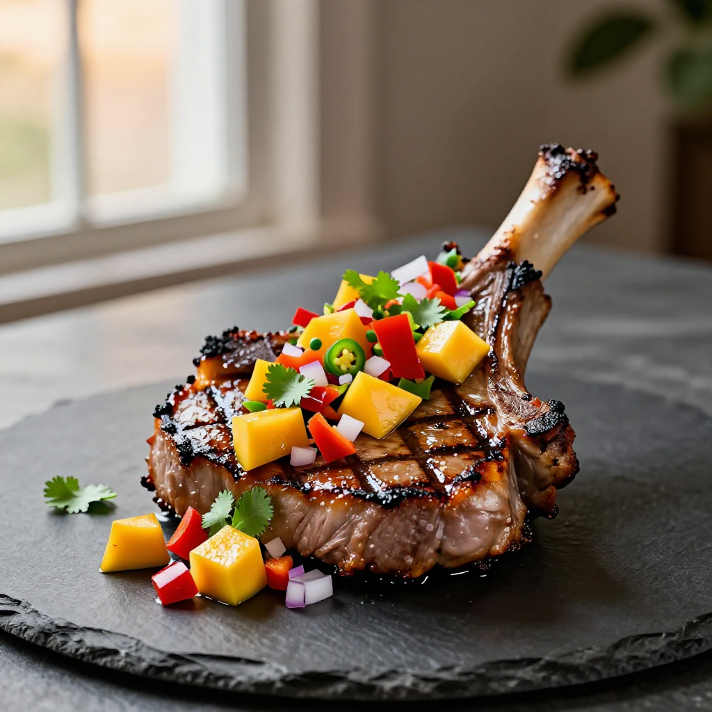 Grilled Pork Chop with Mango Salsa