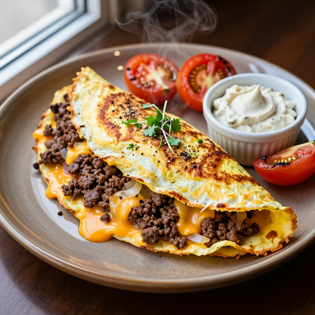 Ground Beef Omelet