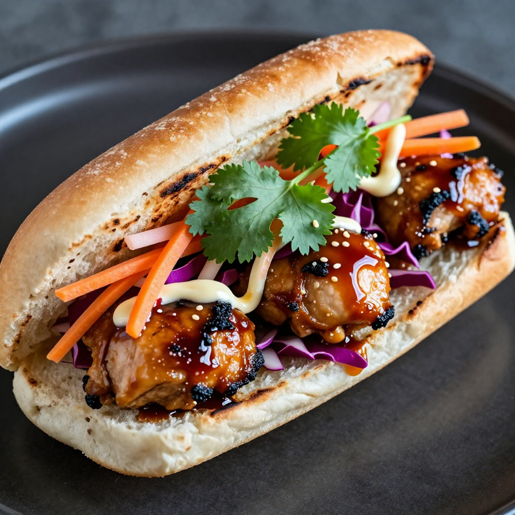Asian Chicken Barbecue Submarine Sandwich