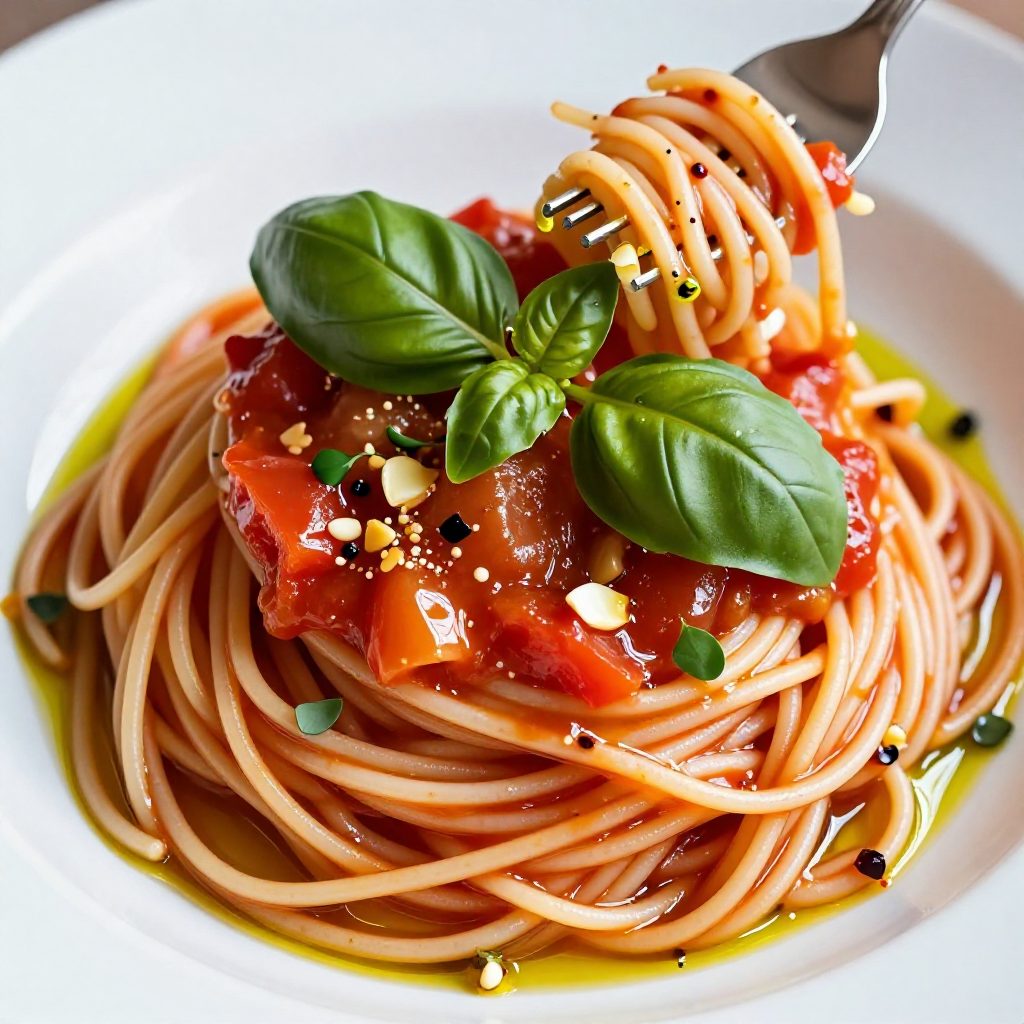 Spaghetti with Tomato and Basil
