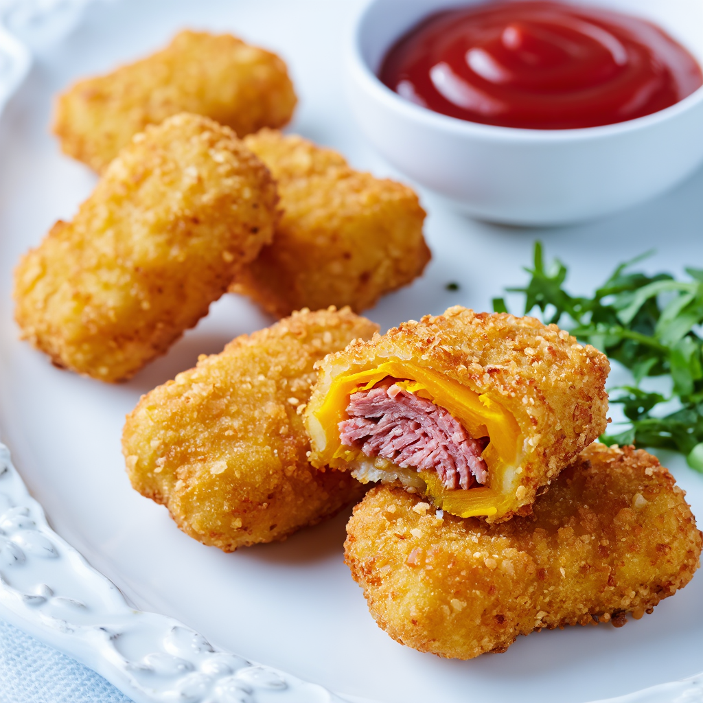 Homemade Kalabasa and Corned Beef Nuggets