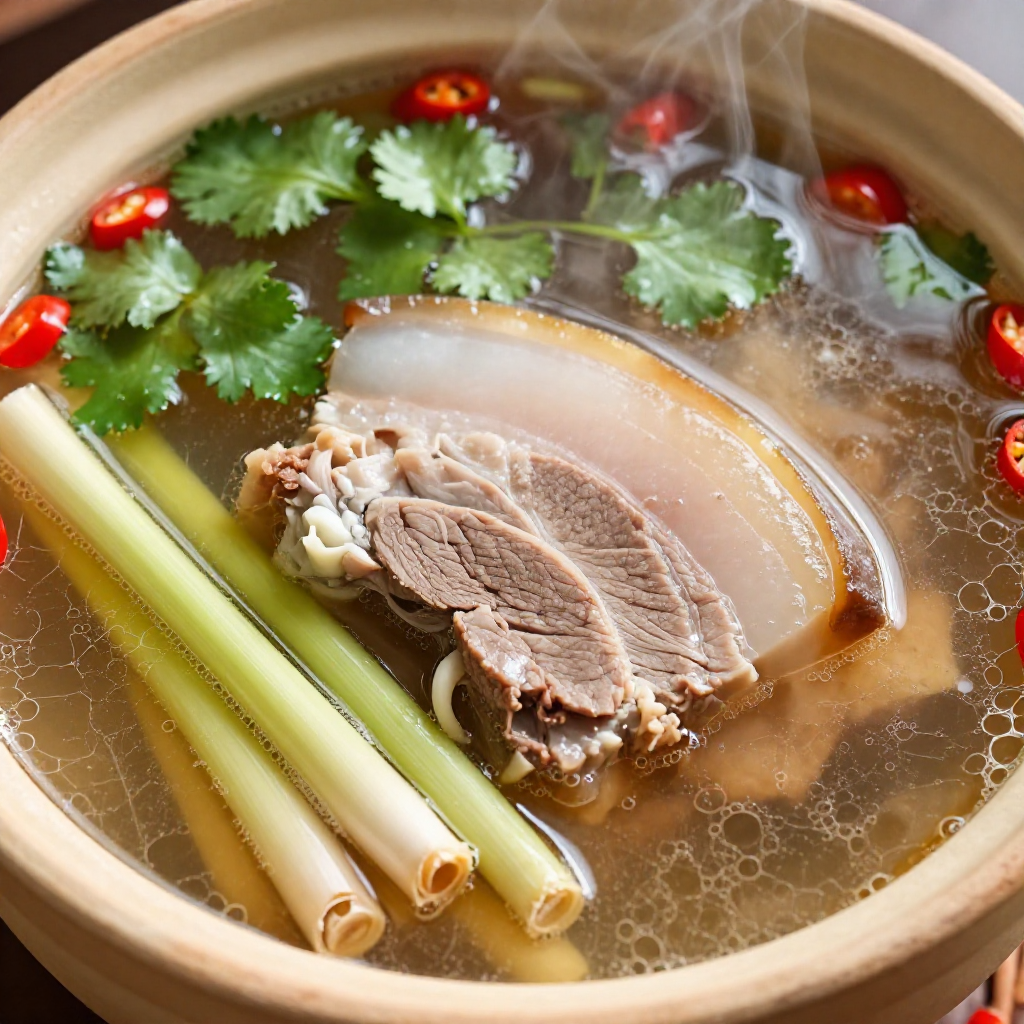 Linat an  (Boiled Pork Soup with Lemongrass)