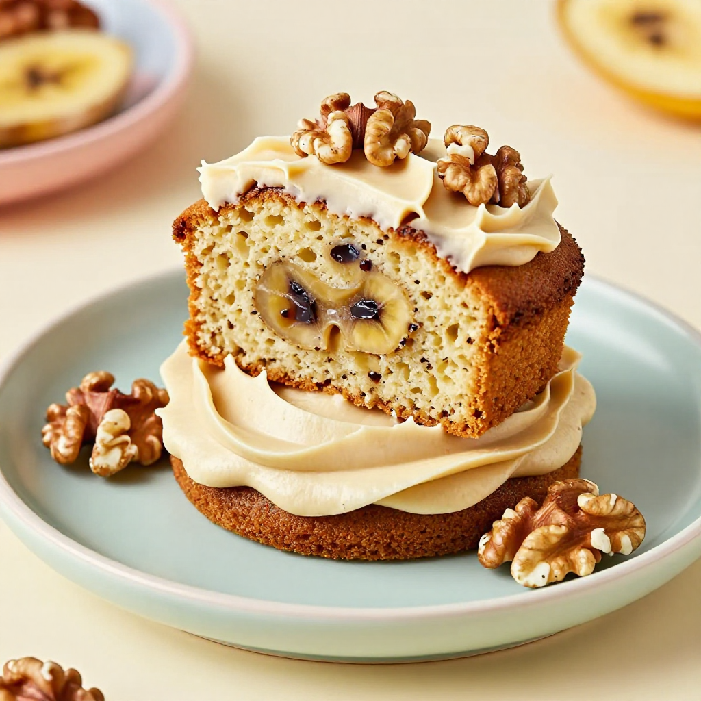 Mini Banana Cake with Walnuts for Kids