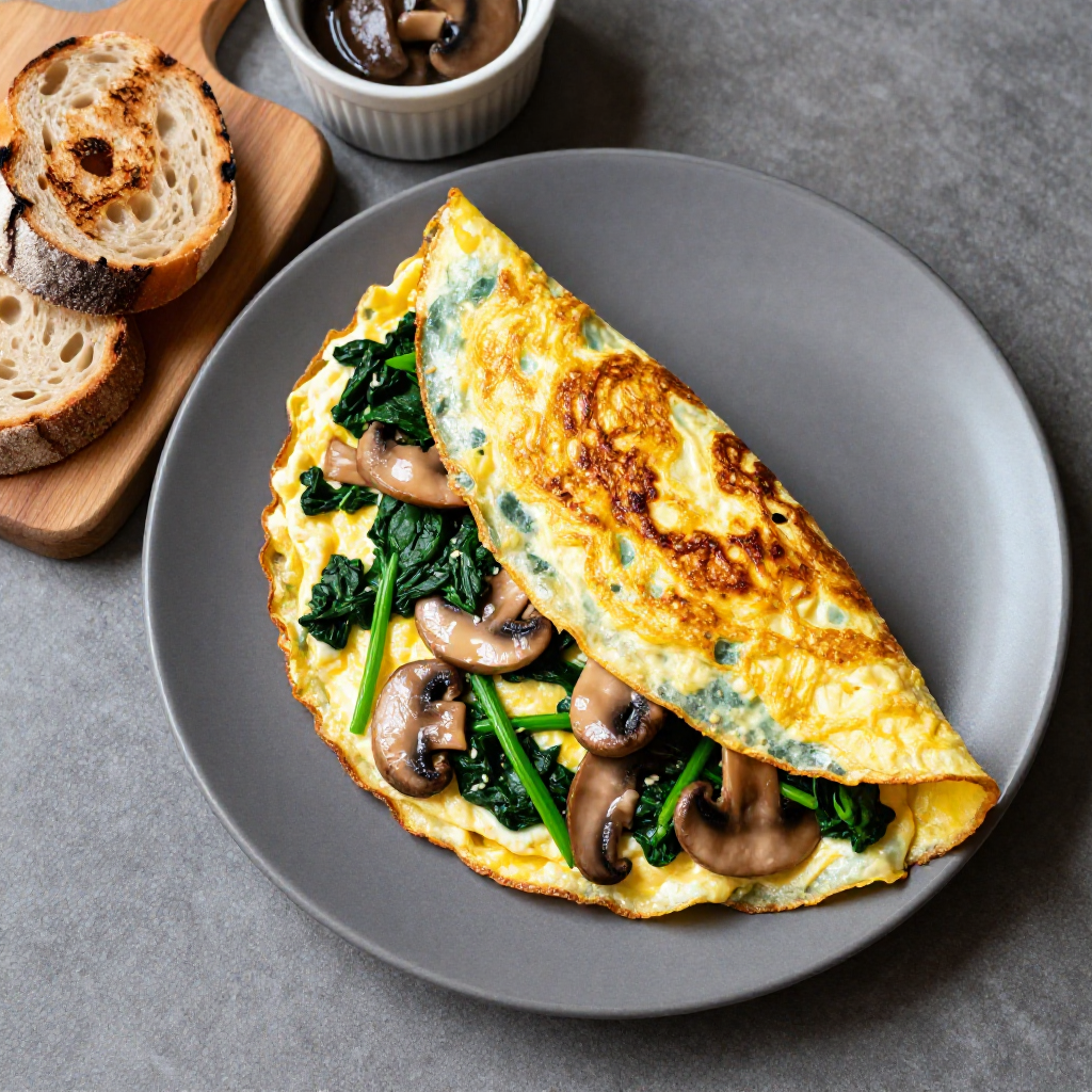 Mushroom and Spinach Omelet