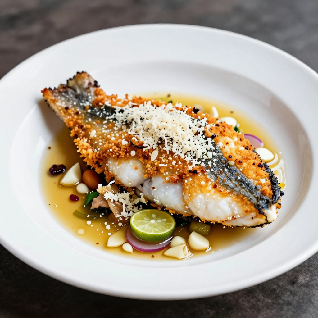 Panko Parmesan Crusted Halibut