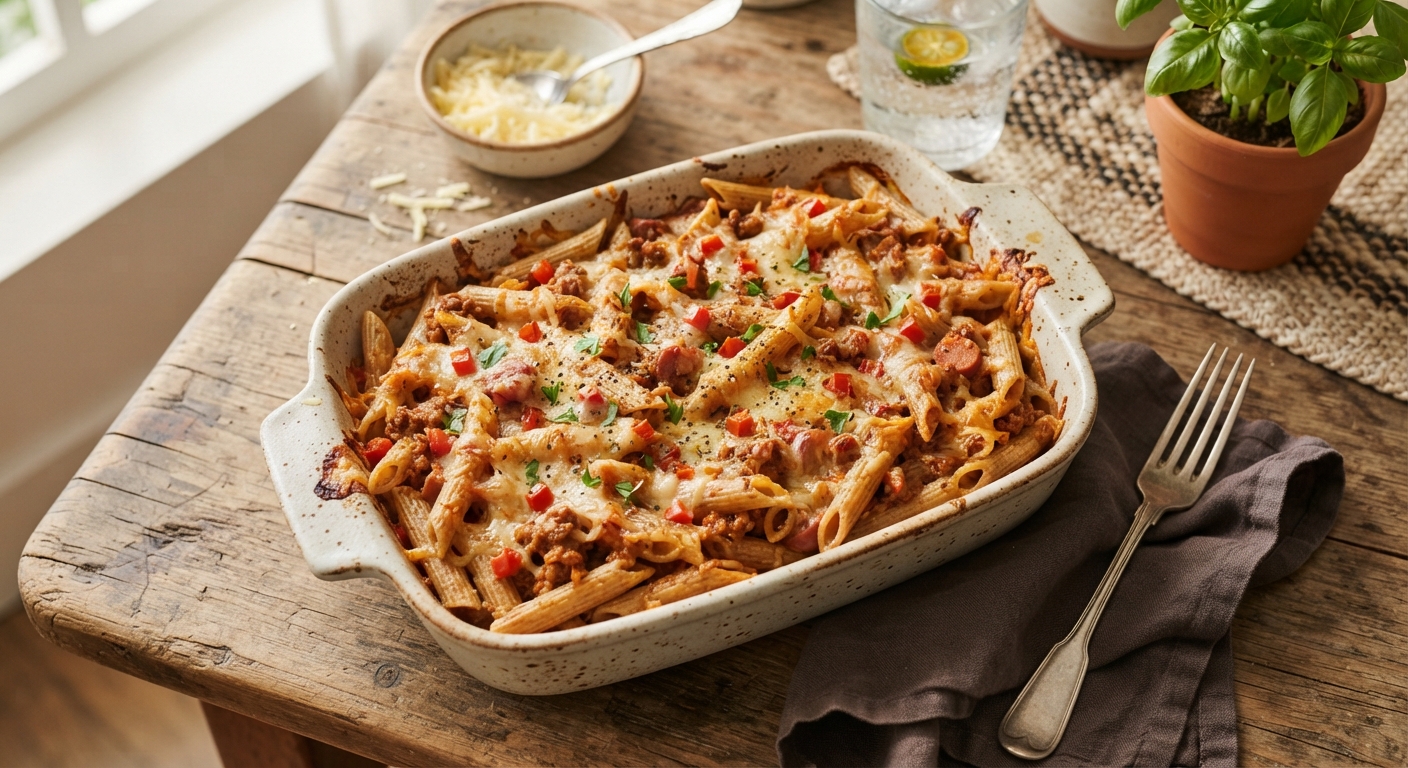 Pinoy Baked Whole Wheat Penne Pasta