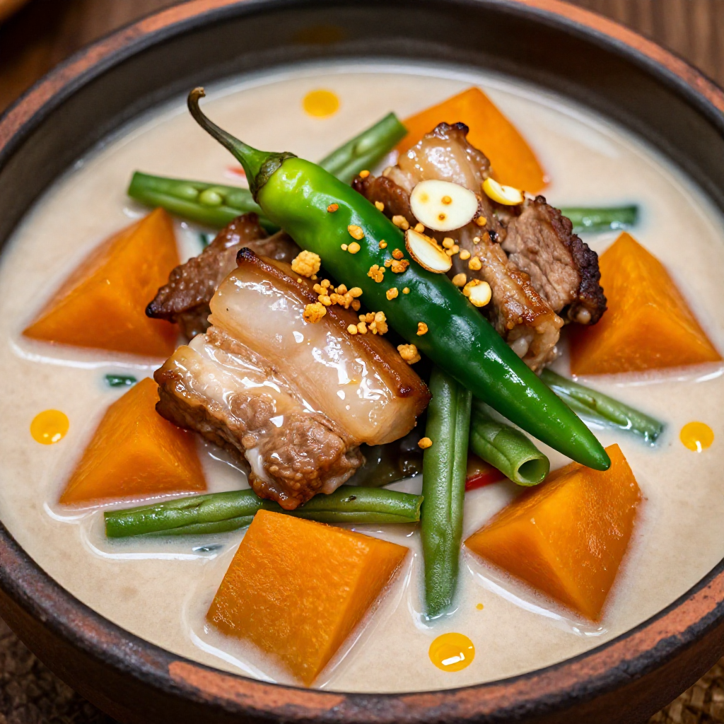Pork Ginataan with Squash and String Beans