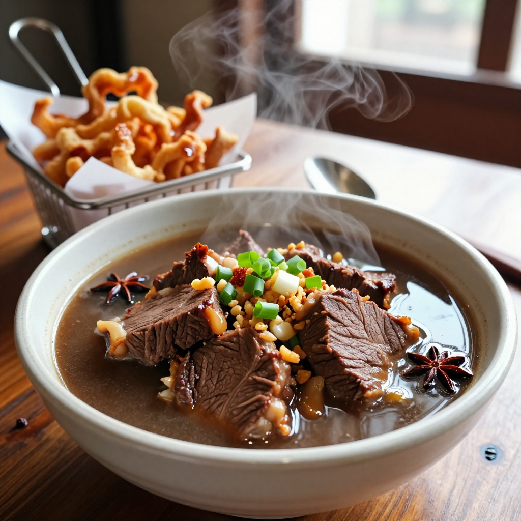 Retiro Beef Pares with Chicharon Bulaklak