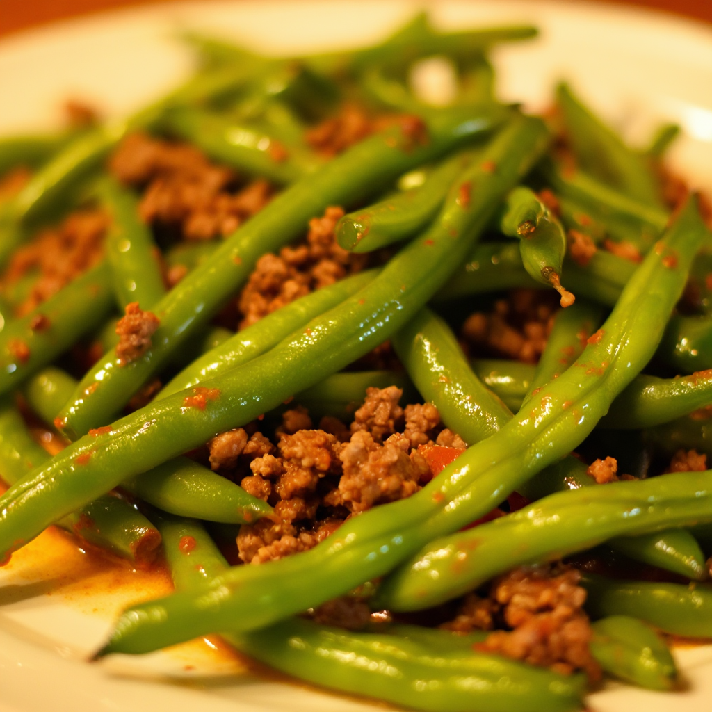 Sauteed Green Beans with Ground Beef