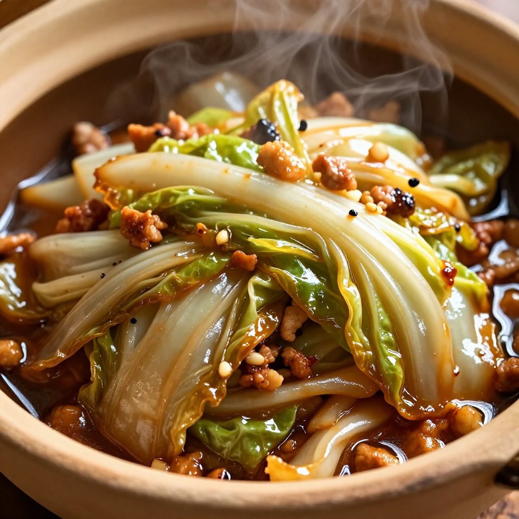 Sautéed Napa Cabbage with Ground Pork