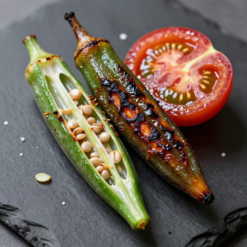 Seared Okra and Tomato
