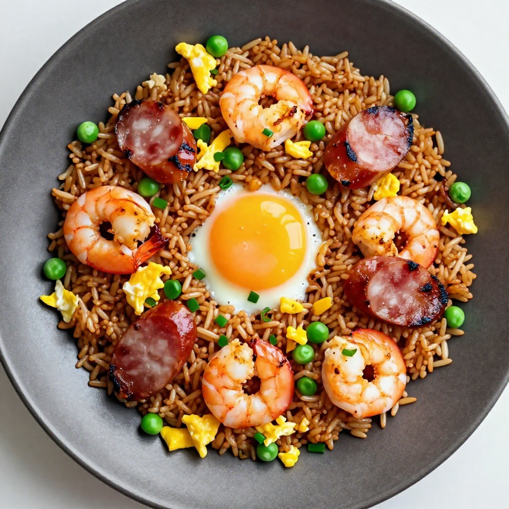 Shrimp Fried Rice with Sausage (Vietnamese Fried Rice )
