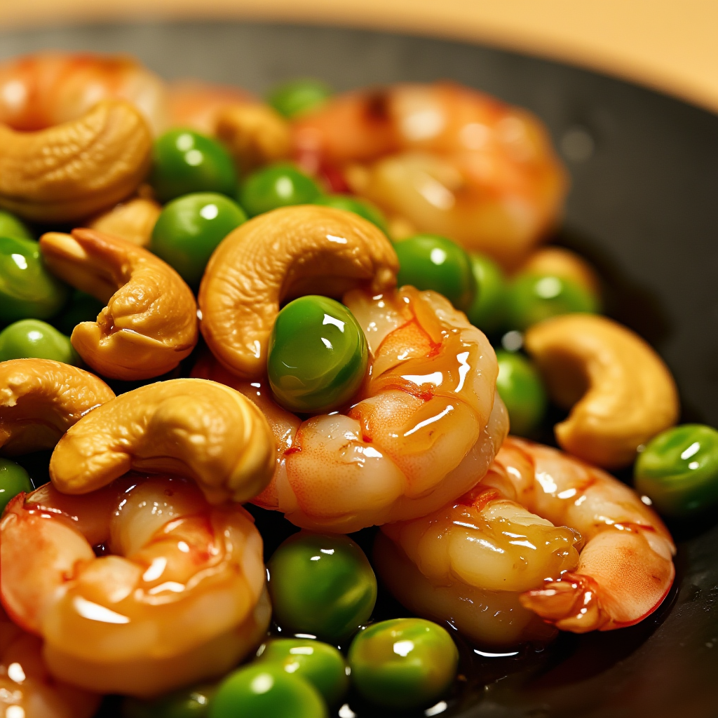 Shrimp with Green Peas and Cashews