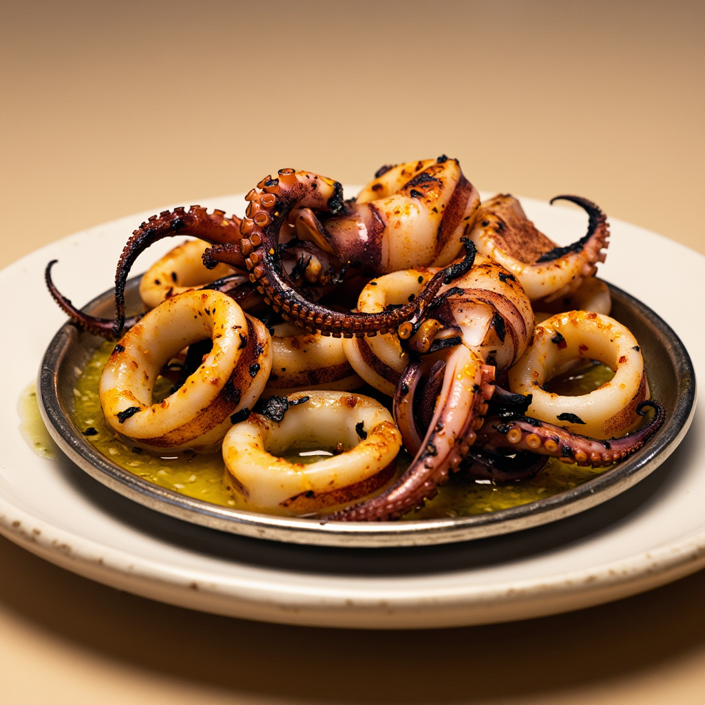 Sizzling Pusit