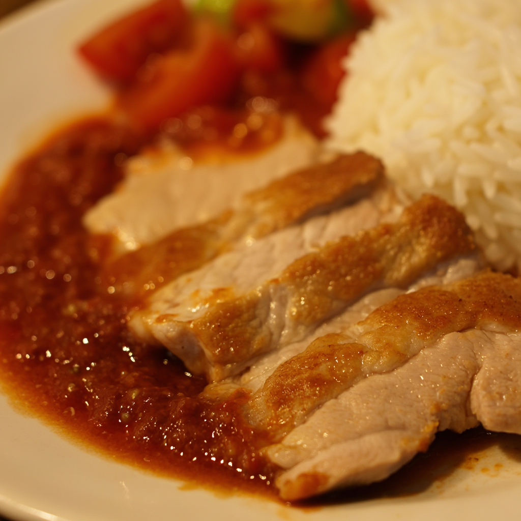 Slow Cooked Pork Chop with Shiitake Mushrooms