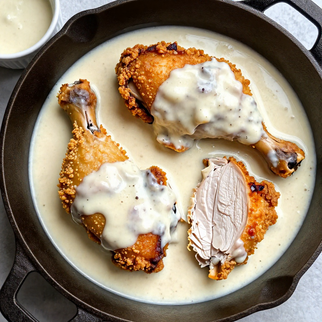 Fried Chicken with White Gravy