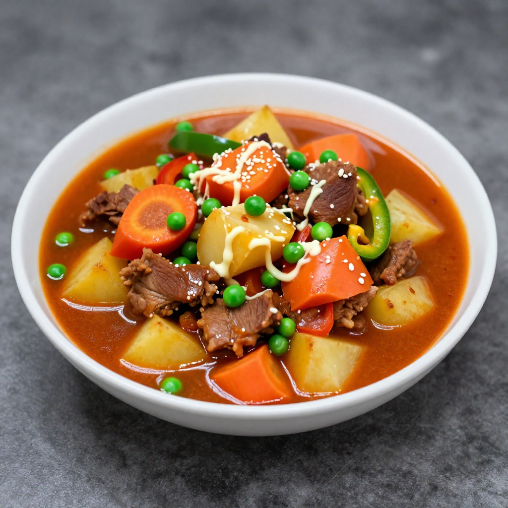 Spicy Calderetang Kambing with Peanut Butter (Goat Meat Caldereta)